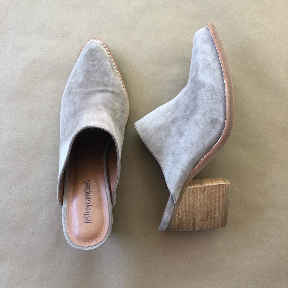 Jeffrey Campbell Favela Taupe Suede Mule